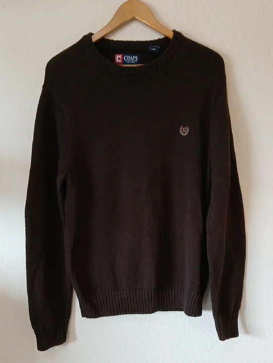 Chaps Men's Preppy Brown Sweater Classic Fit - Picture 1 of 5